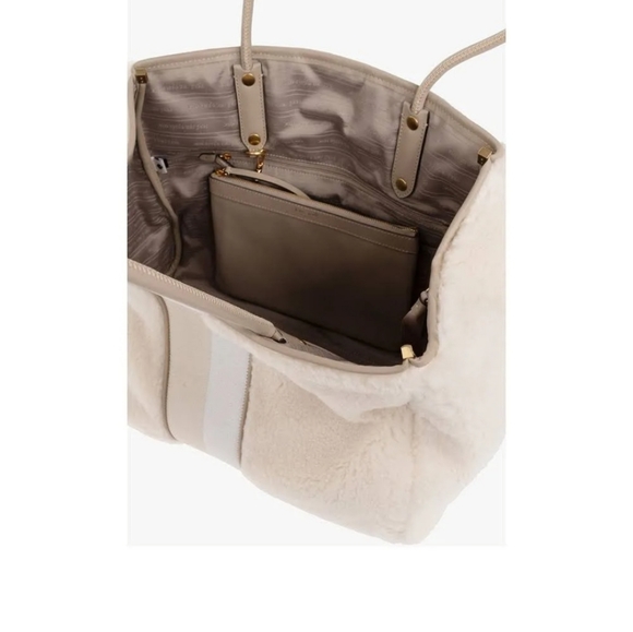 Kate Spade Women's Everything Racing Stripe Faux Shearling Tote - Picture 2 of 7